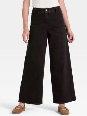 Wide Leg High-Rise Jeans Black NWT
